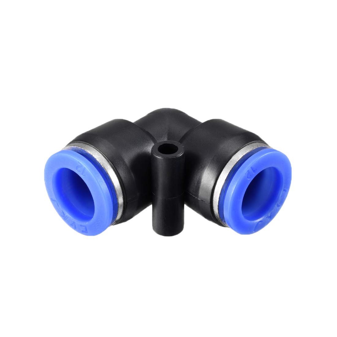 sourcing map Plastic Elbow Push to Connect Tube Fitting 12mm Tube OD Pneumatic Air Push Fit Lock Fitting Blue 5pcs