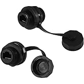 UMLIFE 2PCS RJ45 Ethernet LAN Cable Connector CAT6 Shielded Industrial Panel Mount Bulkhead Feed Thru Coupler with Waterproof