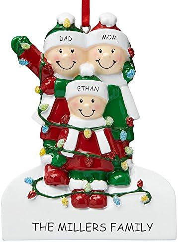 Personal Creations - Personalized Gifts Tangled in Lights Family Ornament - 3