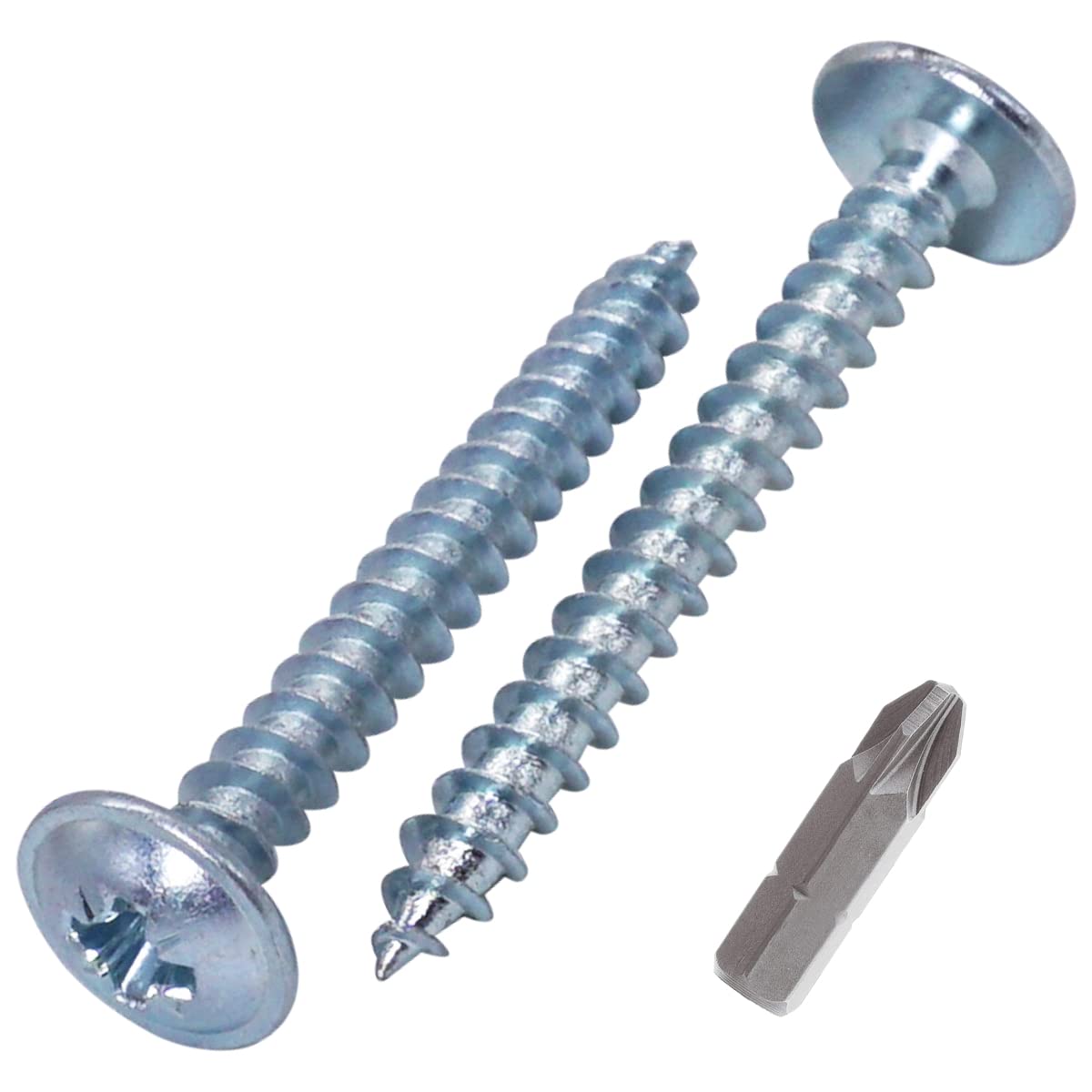 (Pack of 40 pcs) Zinc Plated Steel 6.0 x 50 mm Wood Screws, Metal Screws, Modified Truss Head, Self Tapping (40, 6.0 x 50 mm)