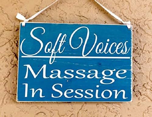 Amazon.com: Soft Voices Massage In Session Therapy Spa Salon 10x8 (Choose Color) Rustic Sign ...