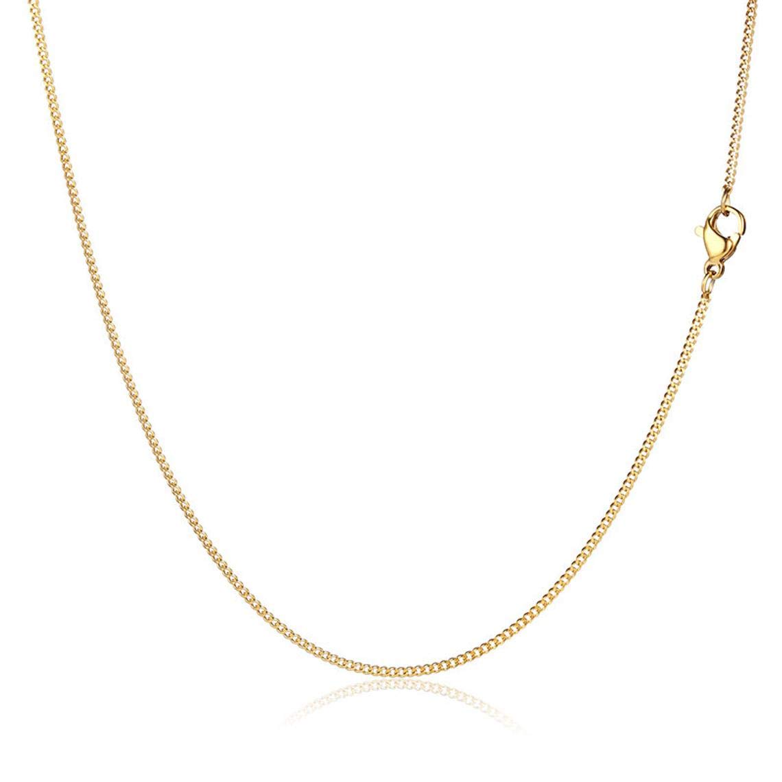 TWISTED PENDANT Cuban Link Chain Necklace For Men & Women 1.5/3/8/13mm Thick 18/20/22/24/26 Inch Long 18k Gold Plated & Stainless Steel Silver Necklace Chains For Men Versatile Mens Necklaces