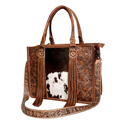 American Darling Briefcase Bag Hair On Genuine Leather Western Women Handbag Purse | for Cute Travel