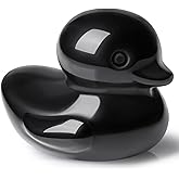 DUQGUHO Duck Figurine Statue Funny Deocr Gifts Black Obsidian Crystals Stones Lucky Duck Collectible for Mom Gifts Home Desk Office Deocration 1PC