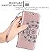 CASEOWL iPhone 7/iPhone 8/SE 2nd (2020) Case Wallet with Detachable Slim Case Fit Magnetic Car Mount,Card Solts Holder,Embossed Mandala Pattern Flower Floral Vegan Leather Flip Wallet Case[Rose Gold]