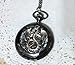 Dragon Black Pocket Watch Necklace Pendant - Vintage Victorian Style - Steampunk Retro Pocketwatch Fly Dragon Charms