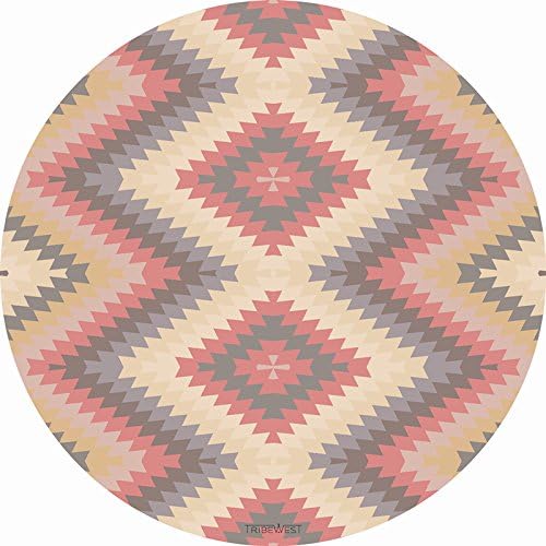 TRIBE WEST Baby Playmat. Easy Clean Round Activity Floor Mat for Crawling Babies, Toddlers, Boy or Girl, 100% Natural Rubber, Durable, Indoor and Outdoor Use. Supporting Global Artisans(Mexican Kilim)