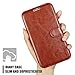 Mulbess Layered Samsung Galaxy Note 2 Leather Case，Flip Phone Case Wallet with Magnetic Clasp for Samsung Galaxy Note 2 Cover, Brown
