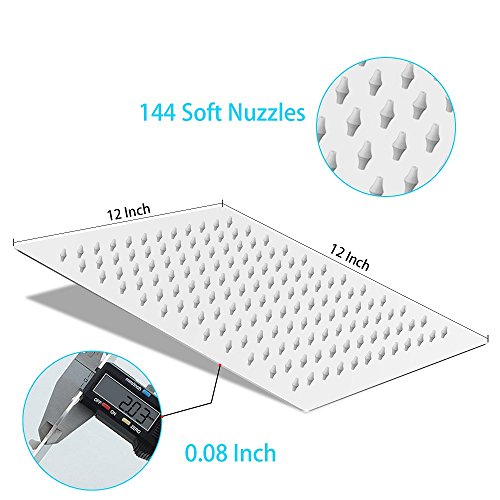 image for 12 Inch Rain Shower Head, NearMoon High Pressure Stainless Steel Bath 