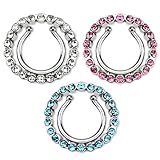 Nipple Rings non pierce pair Clip On Nipple Ring with Multi Paved Gem Cicle