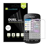 GreatShield DUEL Mark II Anti-Glare (Matte) Clear Screen Protector Film for BlackBerry Q10 - LIFETIME WARRANTY (Retail Packaging) - 3 Pack