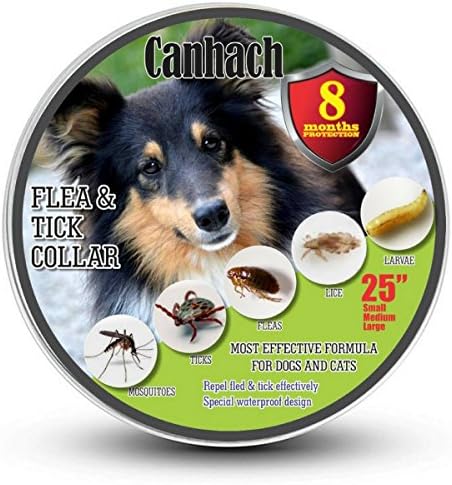 Flea and Tick Collar for Dogs 8 MONTHS Protection - Best Natural Pet Protection, Stops Bites, Itching, Kill Insects, Larvae, Eggs and fleas - Hypoallergenic, Waterproof, Fully Adjustable