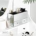Beautify Mirrored Glass Jewelry Box & Cosmetic Organizer: 2 Drawers & 5 Sections, 11.6 x 7.7 x 5.7