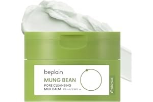 beplain Mung Bean Pore Cleansing Milk Balm (3.38 fl.oz/100ml) | Fragrance-Free | Korean Makeup Remover for Sensitive Skin | Non-Greasy Sorbet Texture with Ceramides | All-in-One Facial Cleanser