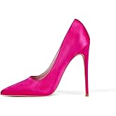 Elisabet Tang High Heels Womens Pointed Toe Heels Satin Pumps Stiletto Bridal Party Dress Evening Wedding Shoes for Woman