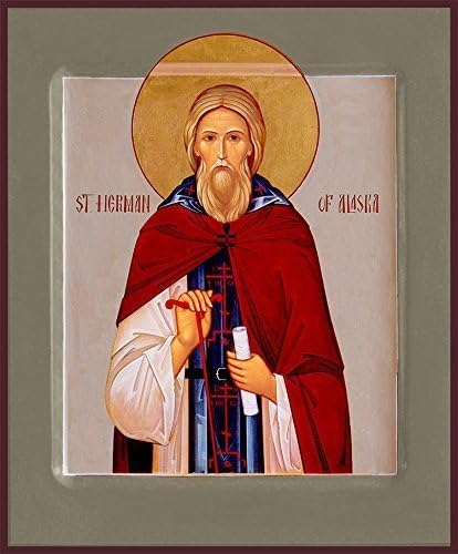 St. Herman of Alaska in English. FREE PRIORITY SHIPPING! Canvas Icon Print