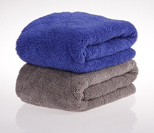 UTowels' Ultra Plush Thick Microfiber Auto Detailing Towel - 15" x 24" - 560 GSM (4pcs, 2 Blue & 2 Gray)