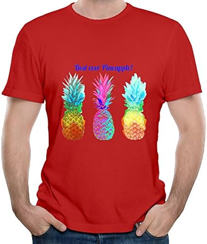 Eijudge Best Ever Pineapple Men's Short Sleeves Pure Color T-shirt