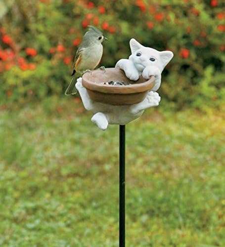Amazon Com Kitten Stake Bird Feeder Garden Outdoor