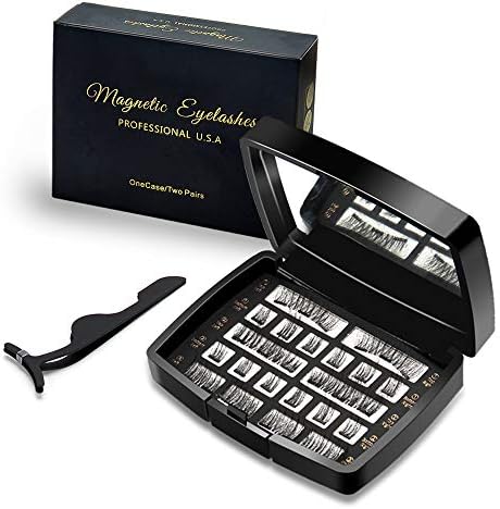 Magnetic Eyelashes Natural 3D Wispy False Eyelashes with 3 Magnets Reusable Eyelash Extiension lightweight Soft with Free Eyelash Tweezer