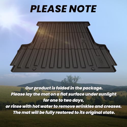 LASFIT 5.5FT Truck Bed Mat for Ford F-150 2026 2025 2024 F150 Lightning Custom Fit for 67.1 inch Bed Box All Weather Protector TPE Bed Liner Durable Easy Clean- Black-Not Fit for Drop in Bedlienr