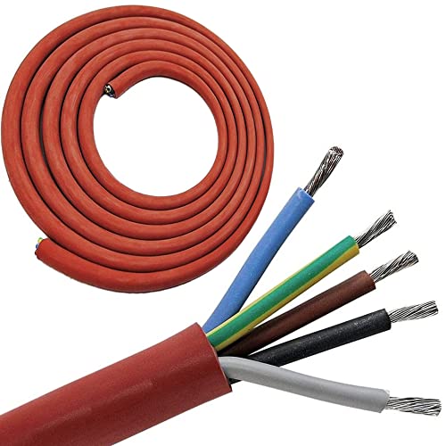 Doubleyou G&B® Silicone Cable SIHF-J 5 x 2.5 mm² for Electric Sauna Ovens up to 9 KW Sauna Cable (Per Metre)