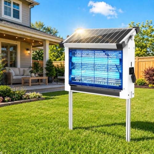 Lampada Antizanzare Solare da Esterno, Impermeabile IPX5 (Bianco)