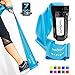 Super Exercise Band 7 ft. Long Latex Free Resistance Bands and Mini Door Anchor. Home Gym Fitness for Strength Training, Physical Therapy, Yoga, Pilates, Chair Workouts. Choose Light, Medium or Heavy.