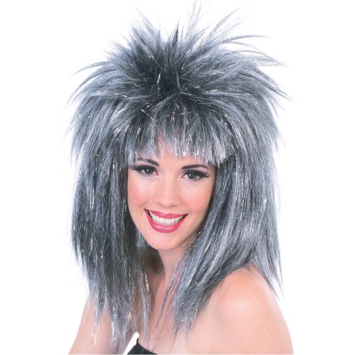 Rubie's Costume Silver Glitter Diva Wig with Tinsel