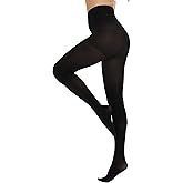 CozyWow Womens Run Resistant Opaque Tights with Control Top,80D High Waist Pantyhose,Ultra Soft and Stretchy