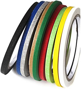 Set of 10 Colourful Self Adhesive Chart Tapes Artist Tape Whiteboard Gridding Graphic Tape Grid Marking Tapes Warning Line Tapes (3mm Width)