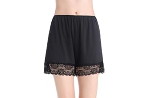 MANCYFIT Pettipants for Women Half Slip Culotte Shorts Split Skirt Lace Snip 4” Inseam