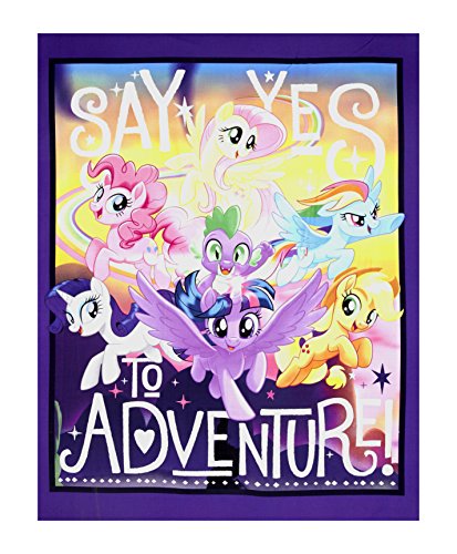 E. E. Schenck "Hasbro My Little Pony Say Yes To Adventure 36in Panel Multi Quilt Fabric" Quilt Fabric, Gold/Red/Black