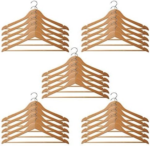 Filstraw Continous Promtion!!!Premium Wooden Hangers Wood Suit Hangers (20 Pack) - Premium Quality Wooden Coat Hangers - Strong and Durable Suit Hangers - Natural