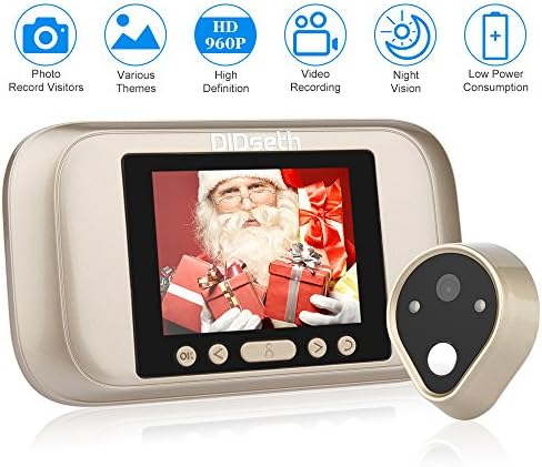 DIDseth 3.2" LED Digital Peephole Door Viewer Camera 960P with interal Memory Support SD Card up to 32GB Night Vision