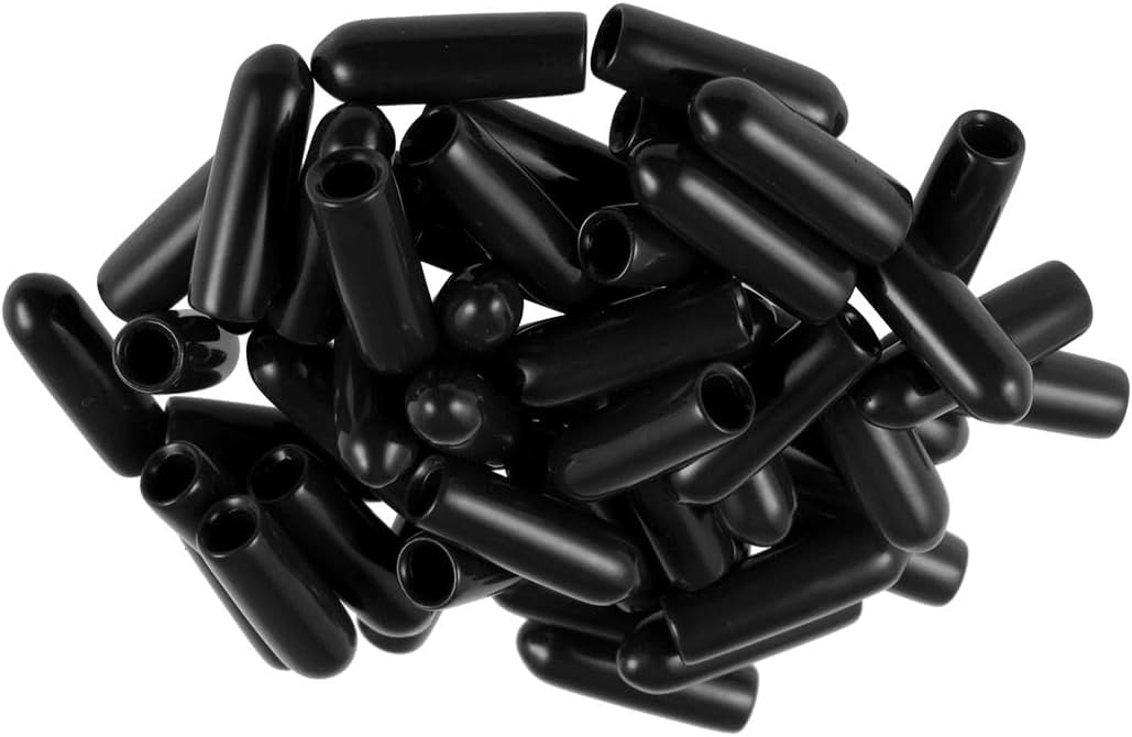 MACHSWON 50pcs Rubber End Caps 3mm ID, Vinyl Round End Cap Cover Screw Thread Protectors Tube Bolt Cap for protection of Screws Tubes Cables Wires, etc — image 1