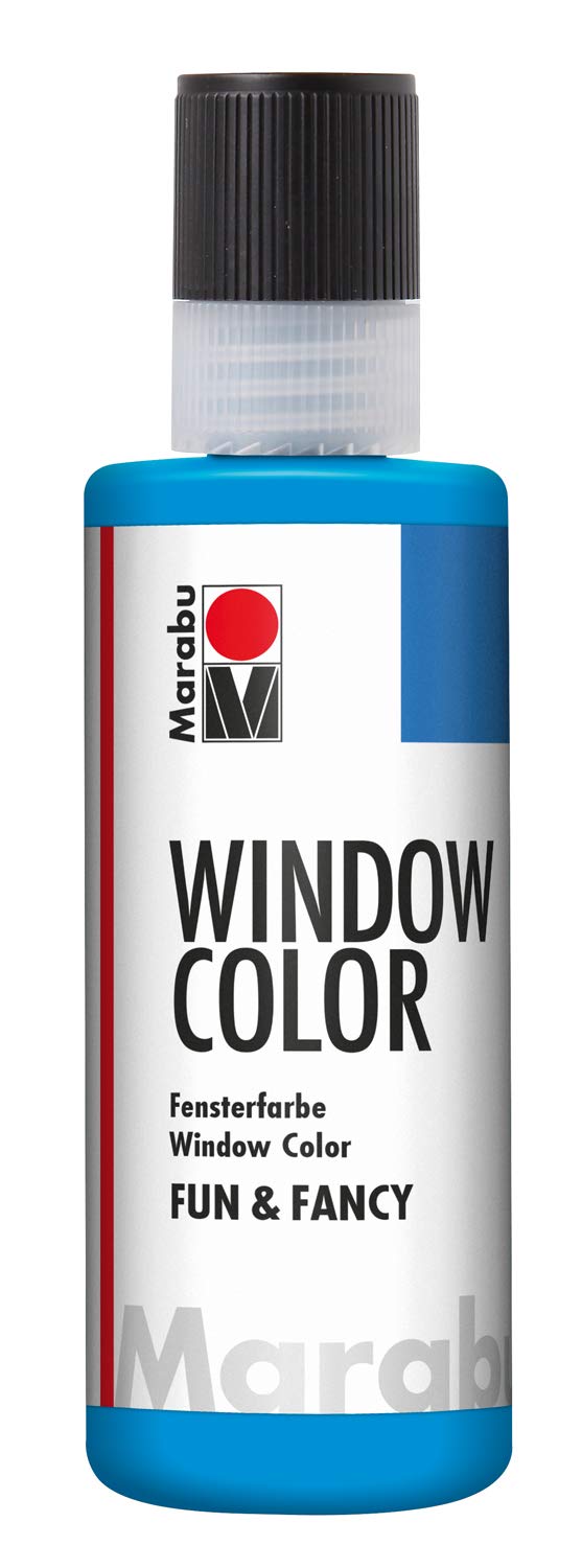 Marabu Window Colour Fun and Fancy Paint 80ml - 095 Azure Blue — image 1