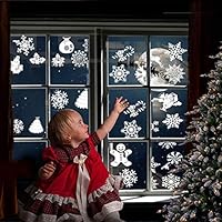 MeiGuiSha Christmas Snowflakes Window Clings Decals Stickers 3 Sheets Window Sticker Set Decorations for Holiday Celebration Merry Christmas Winter Wonderland Party Decorations Supplies