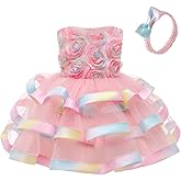3M-6T Baby Girls Ruffle Flower Dress Elegant Pageant Party Wedding Lace Gown Dresses