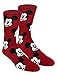 Disney Mickey Mouse Teen Adult Mens 2 pack Crew Socks (10-13, Red/Navy Gloves)