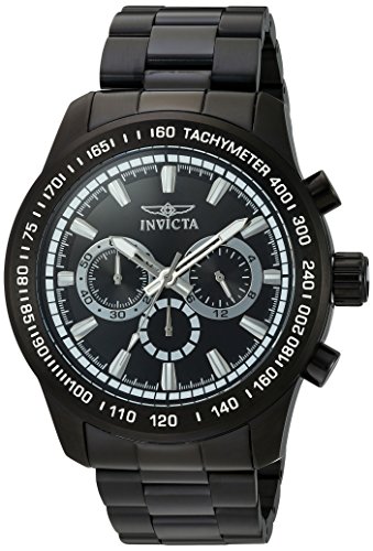 Invicta Men's 'Speedway' Quartz Stainless Steel Casual Watch, Color:Black (Model: 21815)