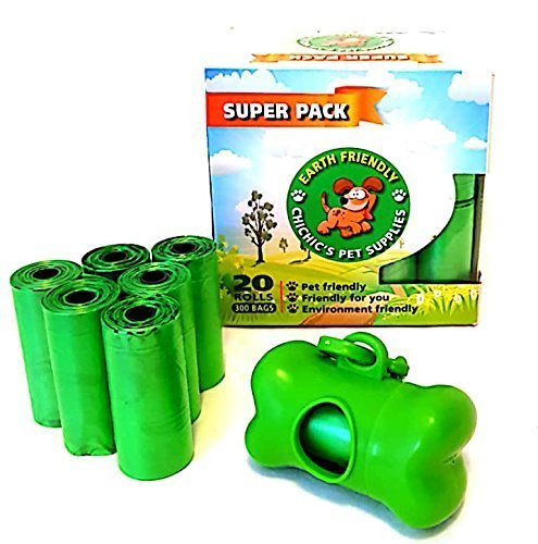 Chichic s Pet Supplies Earth Friendly (20 rolls / 300 bags with 1 dispenser) Waste poop Bags Leak Proof Pets bags