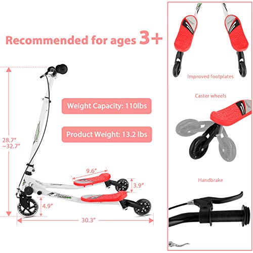 Y Flicker Scooter for Kids Ages 58, 3Level Adjustable Height Swing