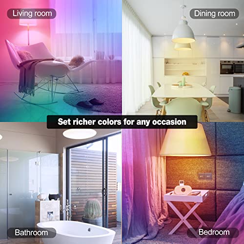 Smart WiFi Bulb with Remote, Dimmable Multicolor E26 A19 9w (80w