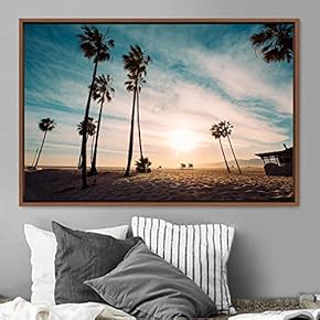 signwin Framed Canvas Wall Art Palm Tree Colorful...