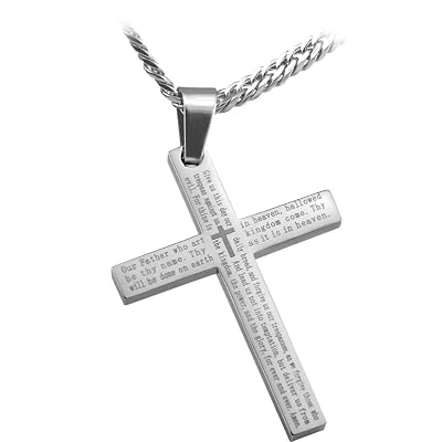 Lords Prayer Cross Pendant 