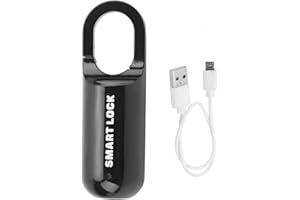 Fingerprint Padlocks, Smart Keyless Lock, Rechargeable Thumbprint Padlock for Lockers, Bags, and More (Black)