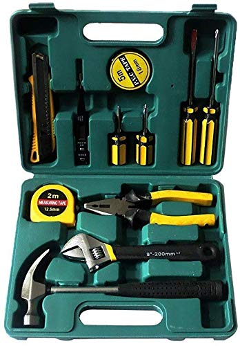 Praxon 12 in 1 Tool Kit Set Screwdriver, Hammer, Measuring Tape, Wrenches, Cutter and Pliers All Kit Set | Tool Kit with Storage Case