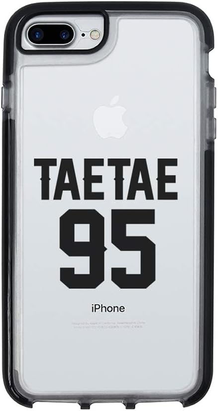 Ultra Slim iPhone Case - Silicone Protective Cover - Compatible for iPhone 7 Plus - V Aka Taetae 95 - Kim Taehyung - Funny Case - I Purple U - Black Flexible Soft TPU Cover Case