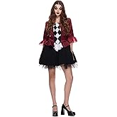 EraSpooky Women's Lady Jokester Costume Deluxe Adult Wicked Trickster Clown Fancy Dress